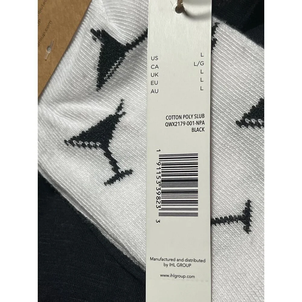 Rae Dunn Drink Up Witches T-Shirt With Ankle Socks Womens L Black & White - Picture 7 of 10